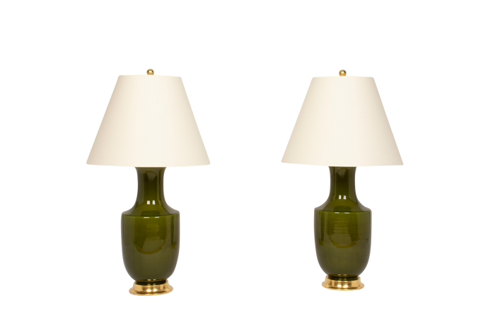 Ming lamp pair, spruce