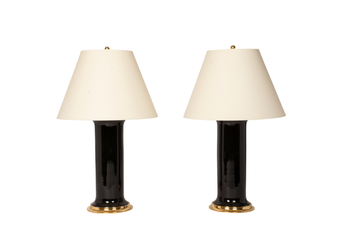 Patricia Large Lamp Pair in Jet Black