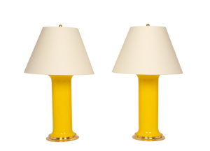 Patricia Large Lamp Pair in Canary