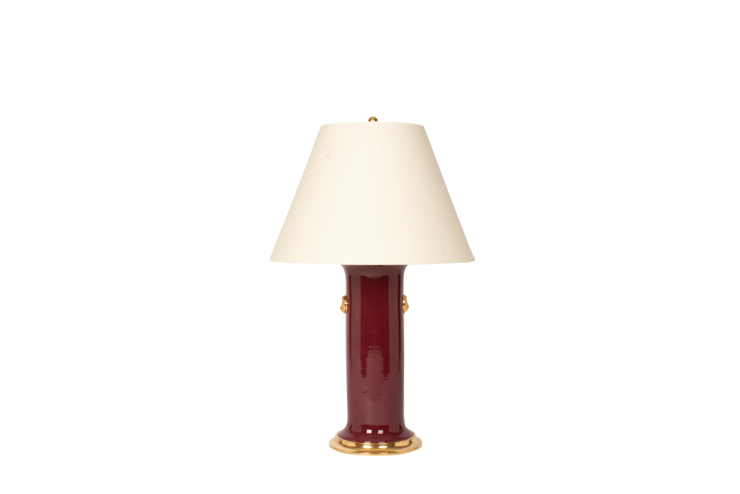 Patricia Large Lamp, Claret, Gold Lions