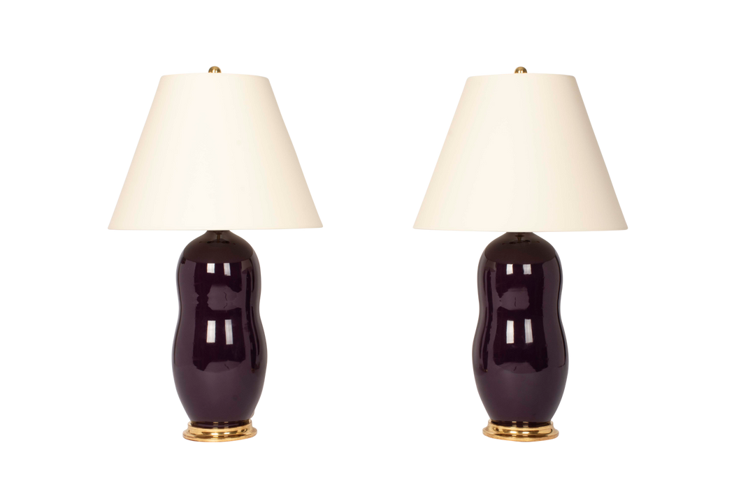 Peanut Lamp Pair in Purple