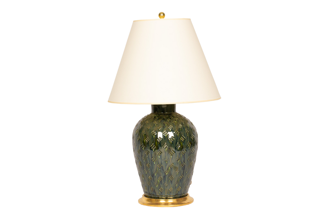 Penny with Sparse Basket Weave Lamp in Alligator