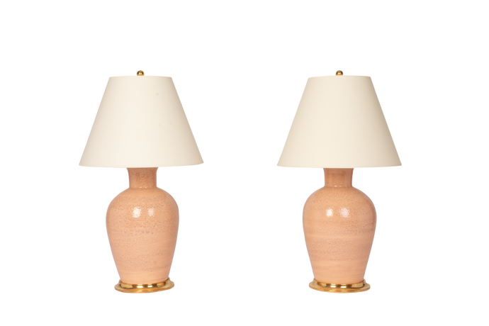 Penny lamp pair, peach pit