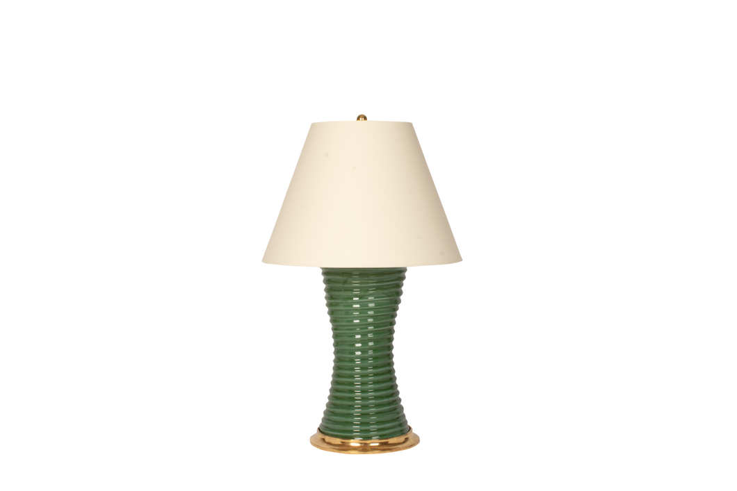 Ribbed Hourglass lamp, Jade