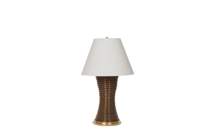 Textured Brown and Purple Table Lamp