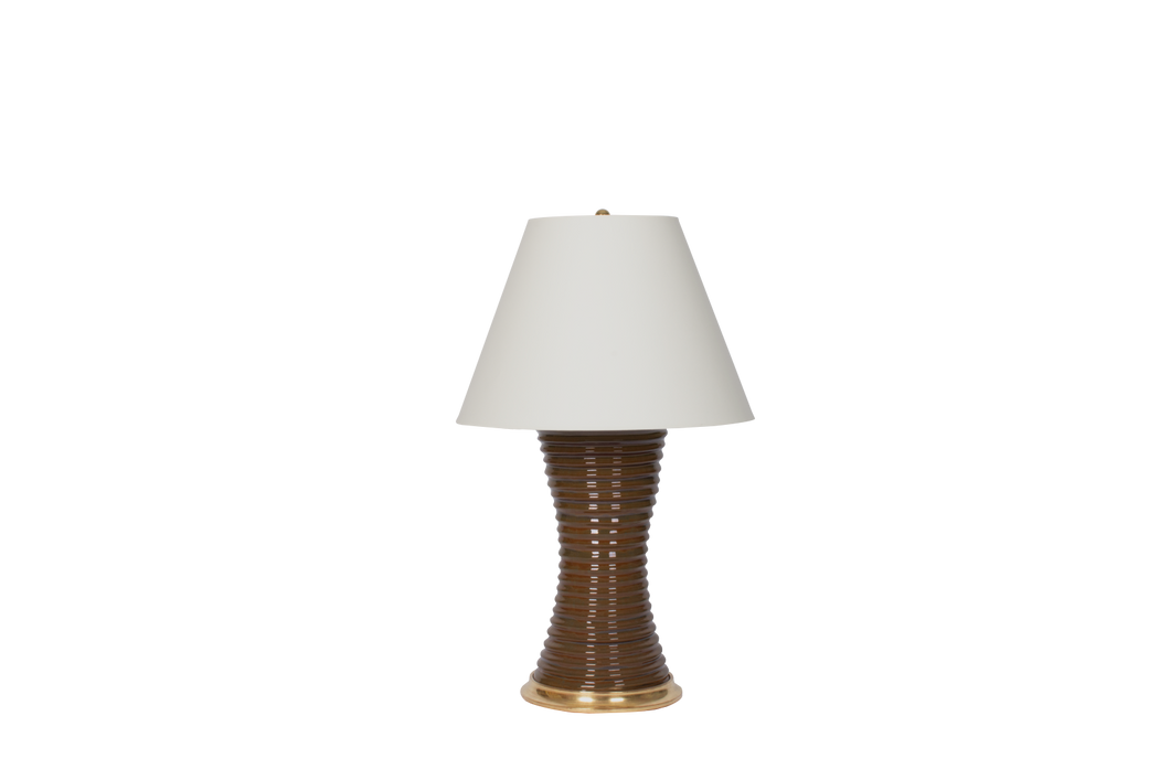 Textured Brown and Purple Table Lamp