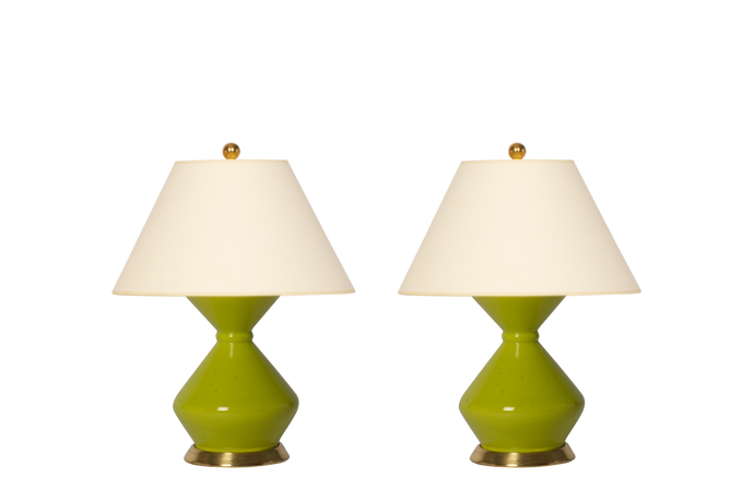 Hager Small Lamp Pair in Chartreuse