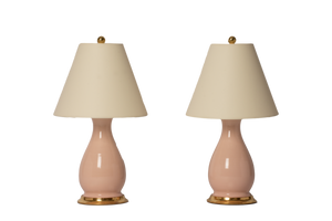 Small Louisa Lamp Pair in Blush Pink