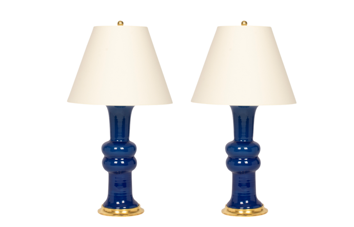 Sophie Medium Lamp Pair in Prussian Blue