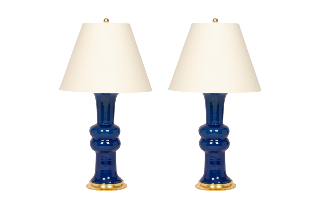 Sophie Medium Lamp Pair in Prussian Blue