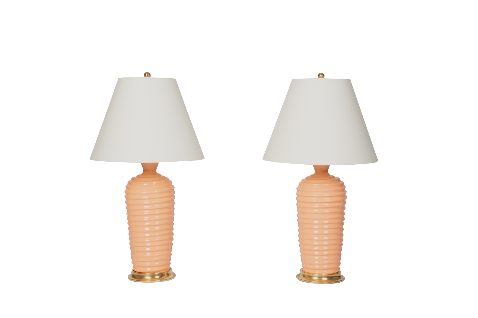 【April】マリンランプ　フライミー　2台 Spiral Lamp Pair in Apricot – Christopher Spitzmiller, Inc.