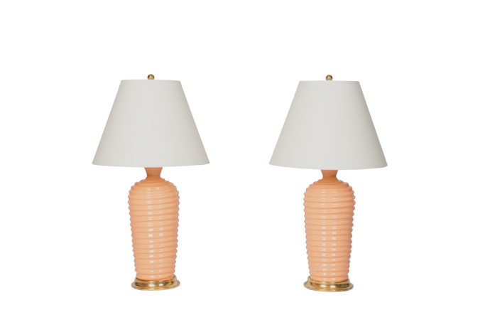 Pair of Orange Table Lamps