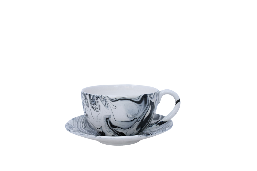 Marble Tea Cup with Saucer