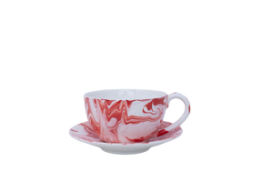 Marble Tea Cup with Saucer