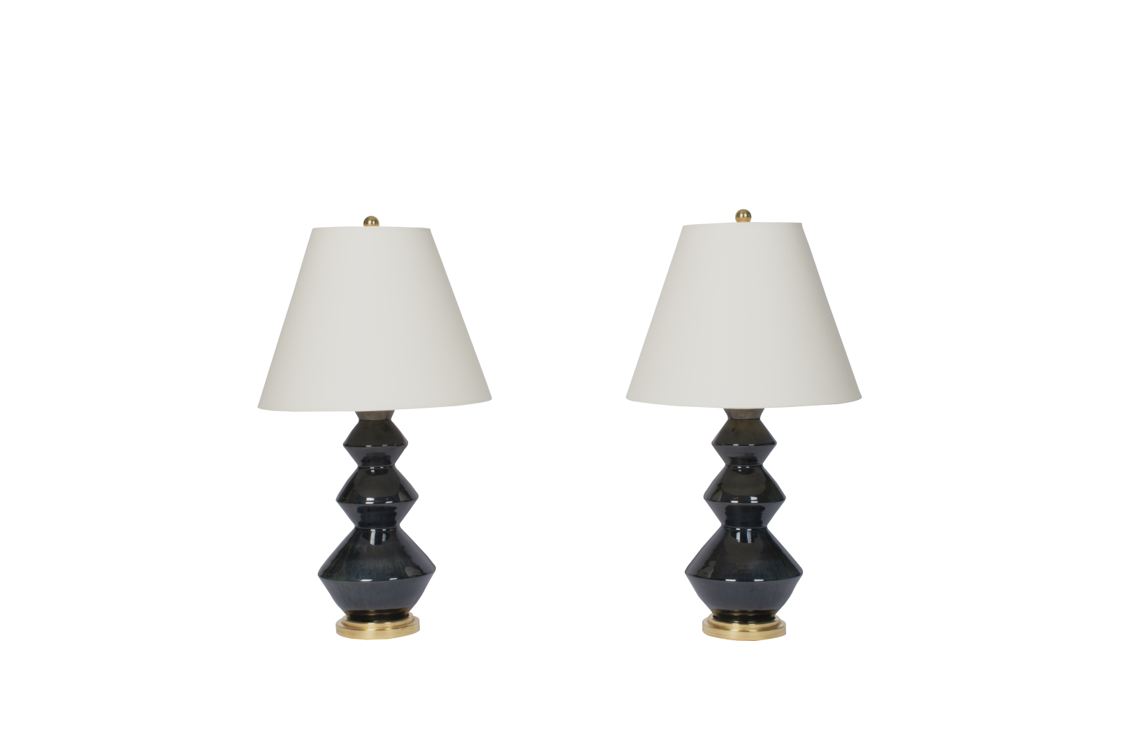 Triple Zig Zag Small Lamp Pair in Alligator – Christopher