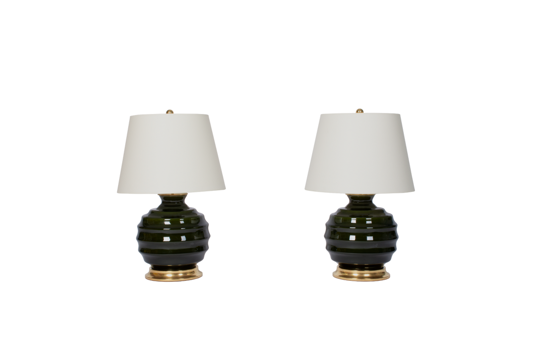 Pair of Green Table Lamps