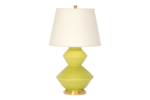Wide Zig Zag Lamp in Apple Green