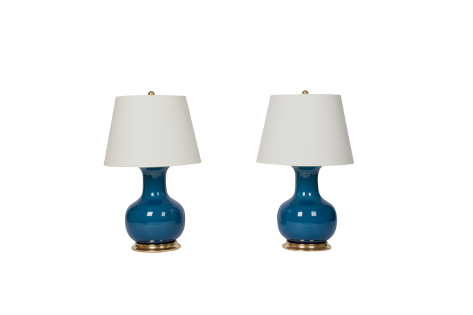 Pair of Blue Table Lamps