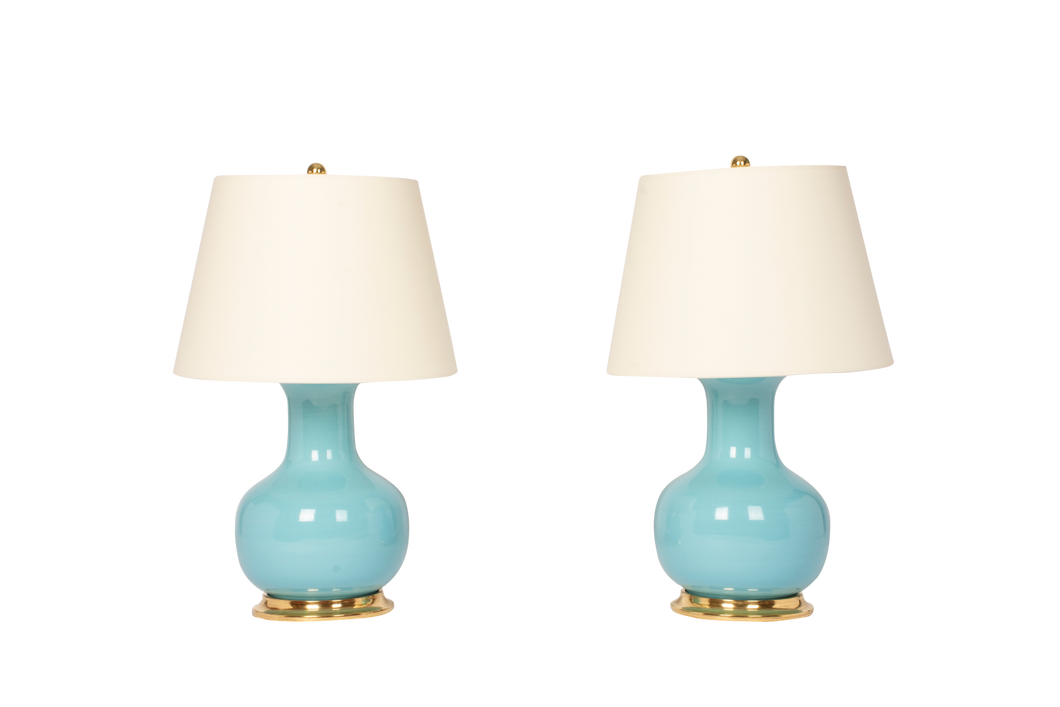 William Medium Lamp Pair in Robin's Egg