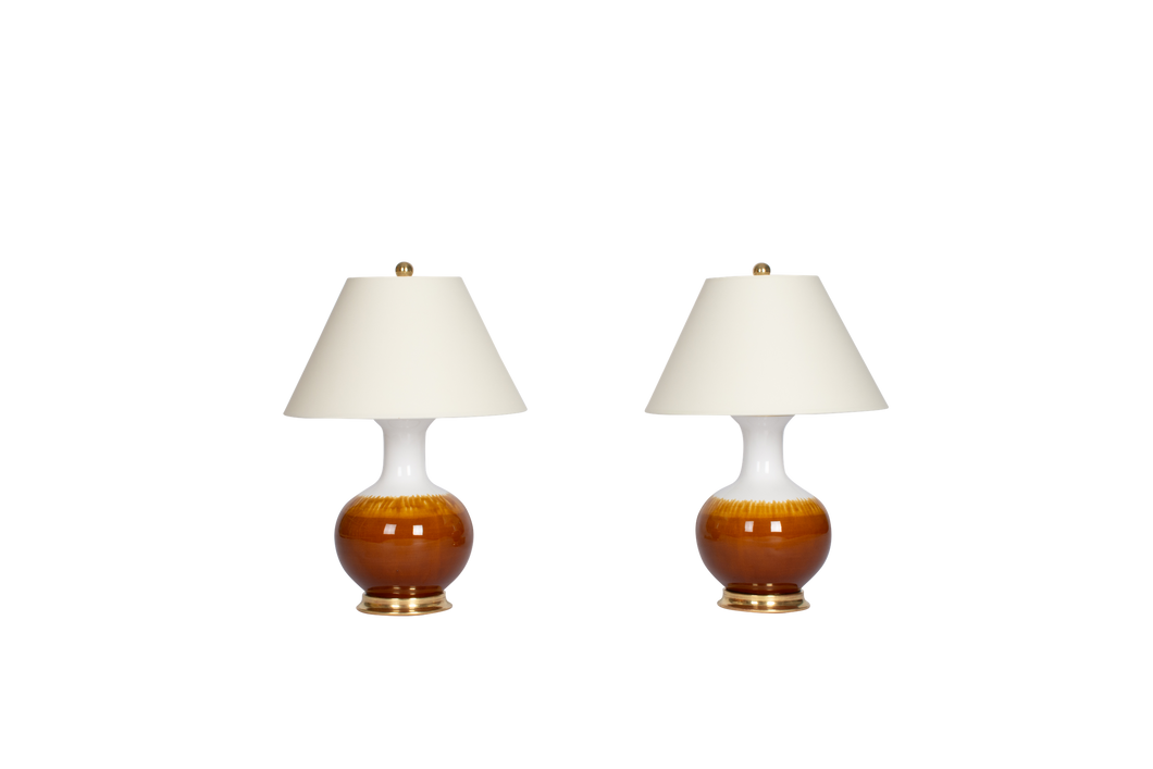 William Small Lamp Pair in Amber Ombré