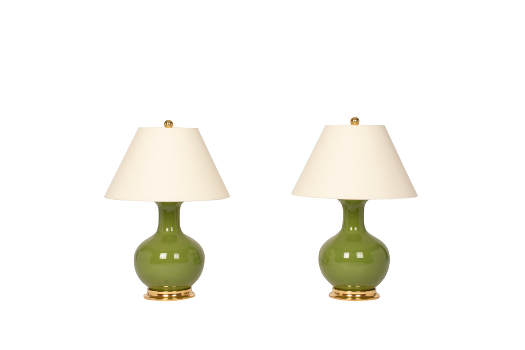 William Small Lamp Pair in Avocado