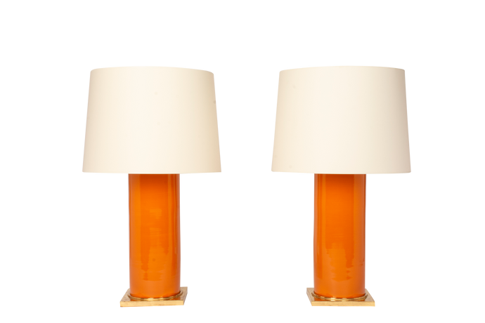 Zaheer Lamp Pair in Burnt Orange