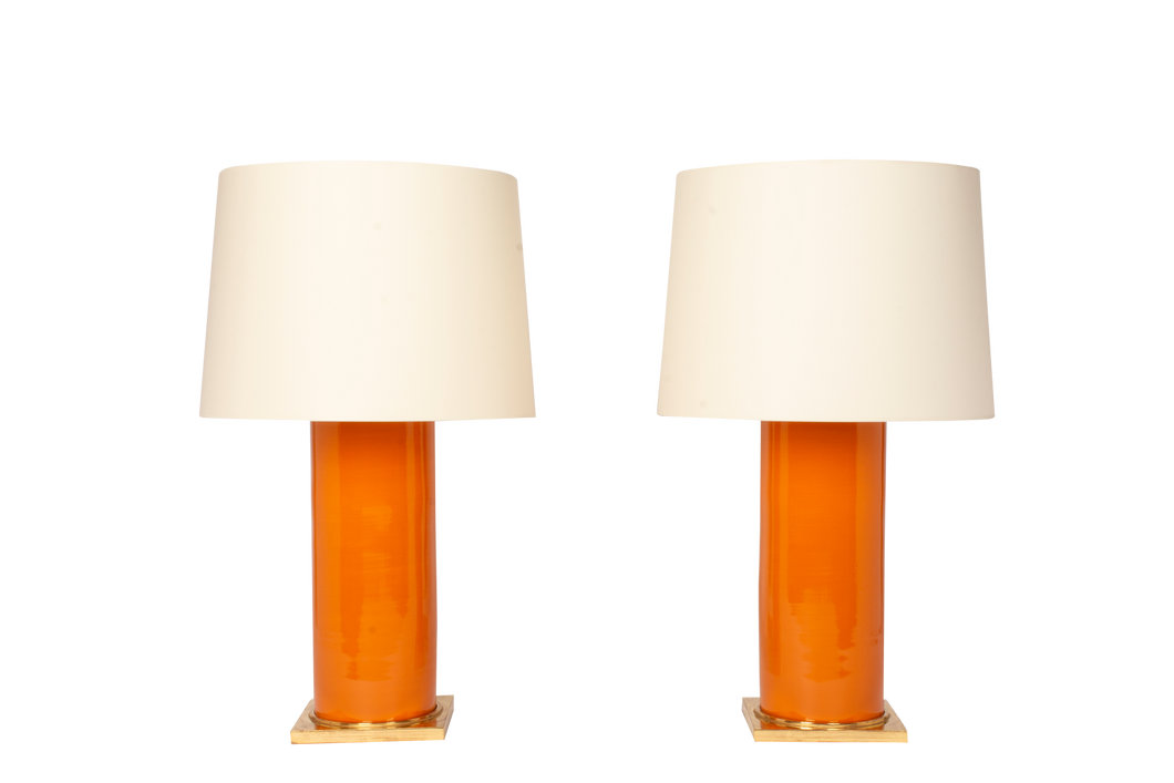 Zaheer Lamp Pair in Burnt Orange