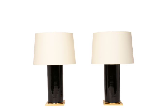 Zaheer Lamp Pair in Jet Black