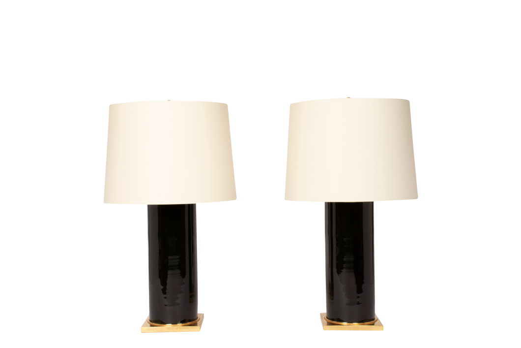 Zaheer Lamp Pair in Jet Black