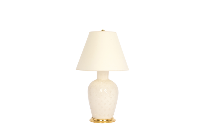 Penny with Sparse Basket Weave Lamp in Clear