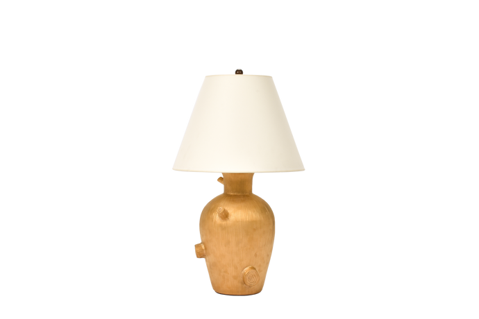 Faux Bois Lamp in Gold Luster