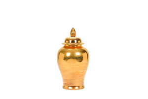 Ginger Jar with Lid in Gold Luster