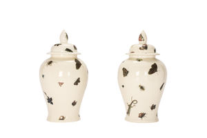 Ginger Jar with Lid Pair in Flora and Fauna