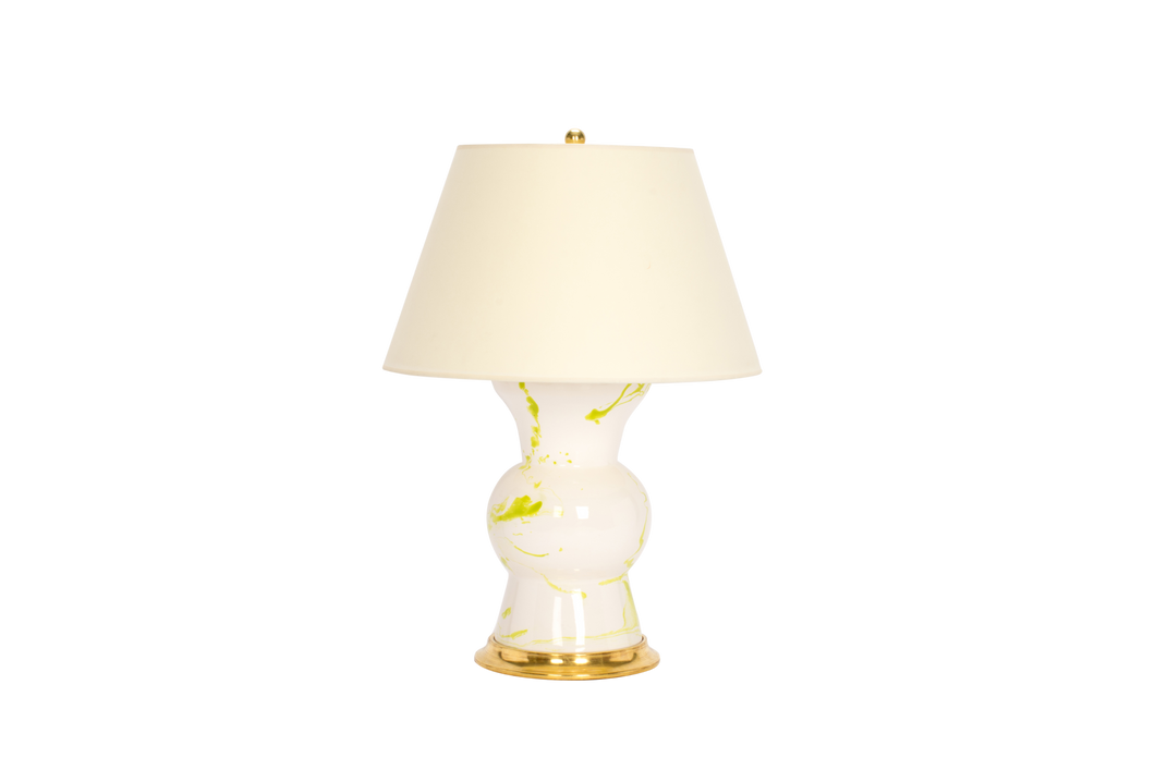 Gregory Lamp in Lime Green Marble