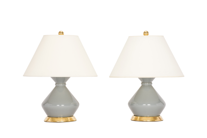 Hager Small Lamp Pair in Blue Grey