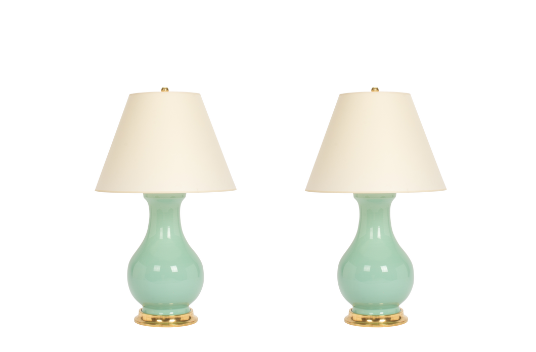 Hann Large Lamp Pair in Pale Blue Green