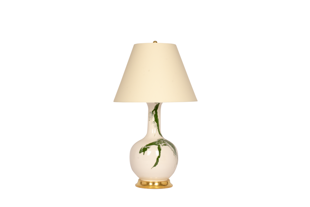 Single Gourd Large Lamp in Dark Green Marble