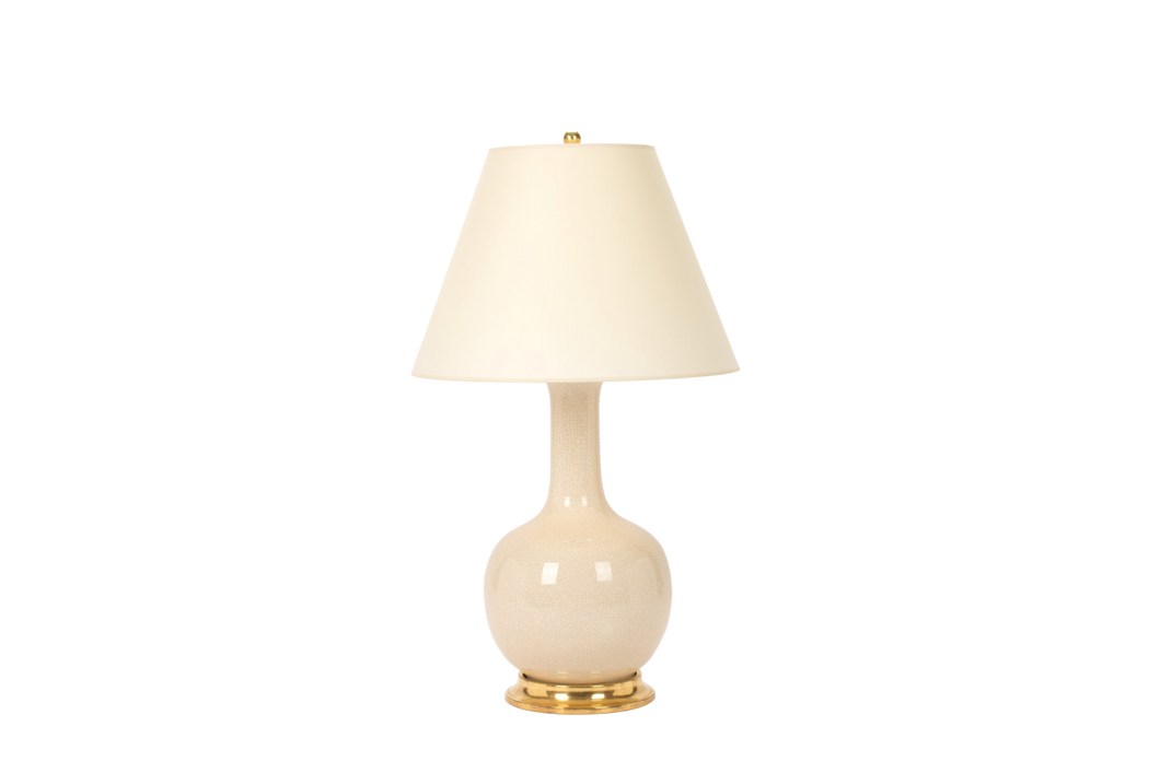 Single Gourd Large Lamp in Tea Stain Crackle