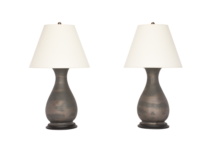 Louisa Medium Lamp Pair in Matte Bronze