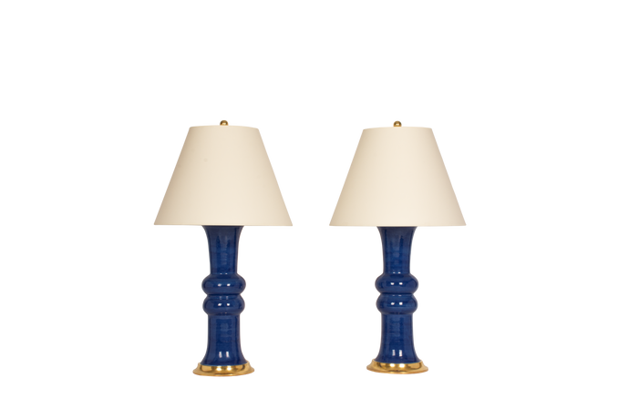 Sophie Medium Lamp Pair in Sapphire Blue