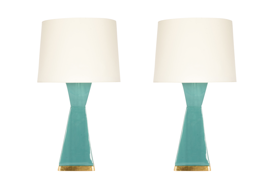 Melissa Lamp Pair in Aqua