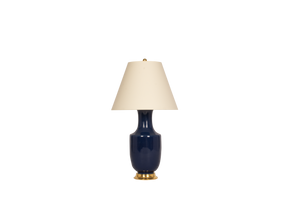 Ming Lamp in Blue Suede