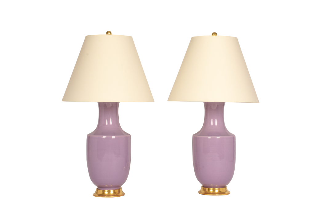 Ming Lamp Pair in Thistle