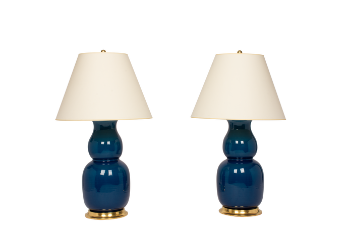Nicholas Lamp Pair, Prussian Blue