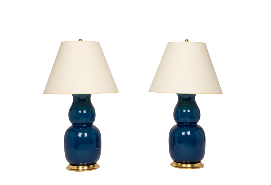 Nicholas Lamp Pair, Prussian Blue