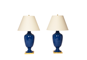 Ophelia Lamp Pair in Sapphire Blue